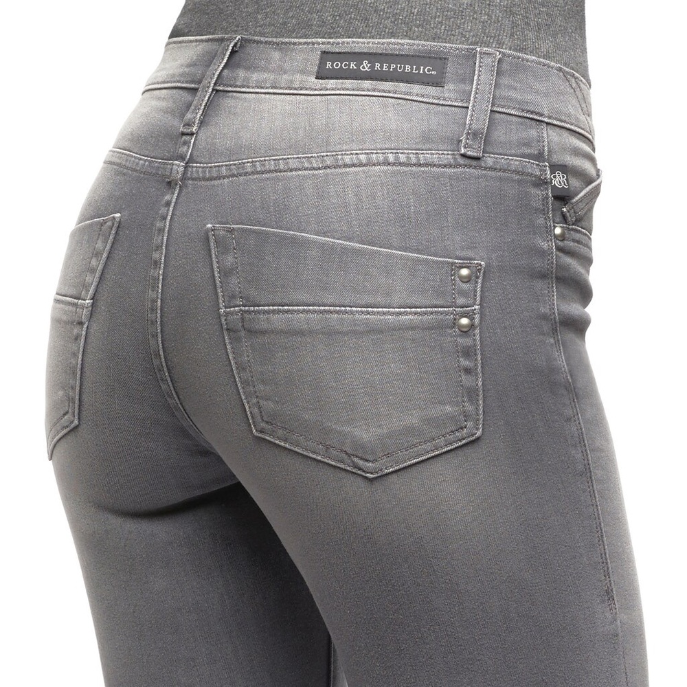 NWT Women's Rock & Republic Gray Jean Leggings - Picture 4 of 7